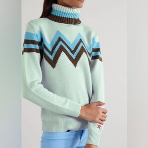 Perfect Moment Alpine light blue merino wool turtleneck sweater